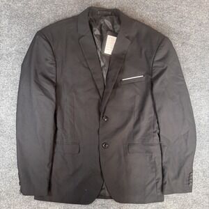 CLOUDSTYLE Blazer Mens XL Black Twin Button Suit Jacket Satin Trim Dressy
